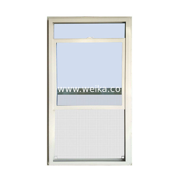 Customized UPVC Single Hung Window White Chinese Top Hardware, Apartment Vertical Hung Windows