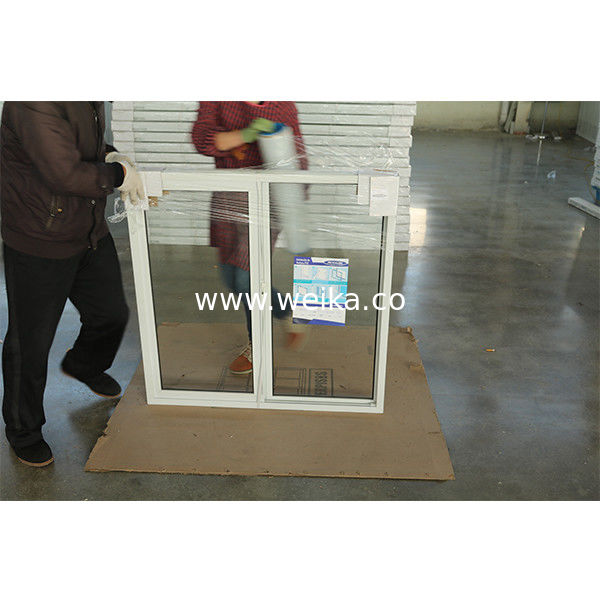Reception Area UPVC Sliding Window with Frosted Glass Privacy  Cheap Replacement UPVC Sliding Window for Home Renovation