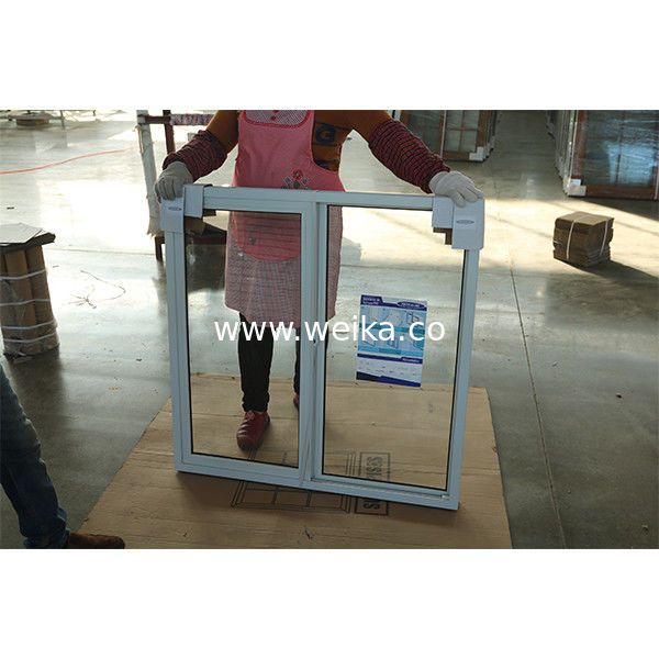 Reception Area UPVC Sliding Window with Frosted Glass Privacy  Cheap Replacement UPVC Sliding Window for Home Renovation