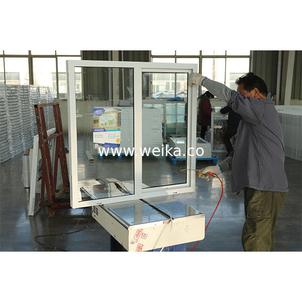 Reception Area UPVC Sliding Window with Frosted Glass Privacy  Cheap Replacement UPVC Sliding Window for Home Renovation
