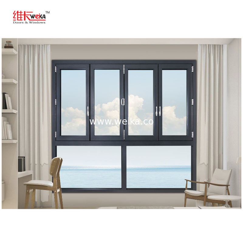 Tempered Glass Bay Folding Window Doors Anodized Finished
