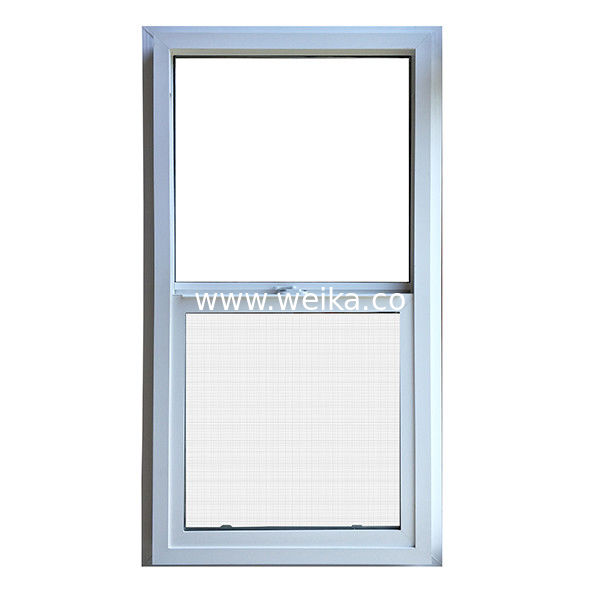 White UPVC PVC Single Hung Window Lower Panels Slides Vertically