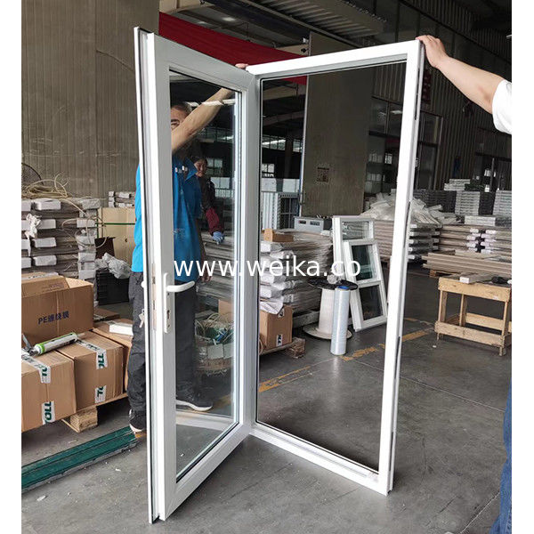 Upvc Vinyl Plastic Double Glazed Windows Right Outswing Exterior Door ODM