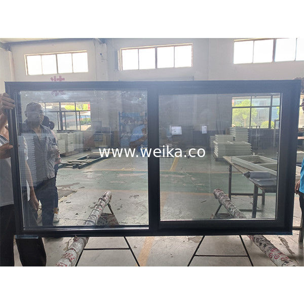 Mildew Resistant Huge Black UPVC Glass Sliding Window For House Decorative
