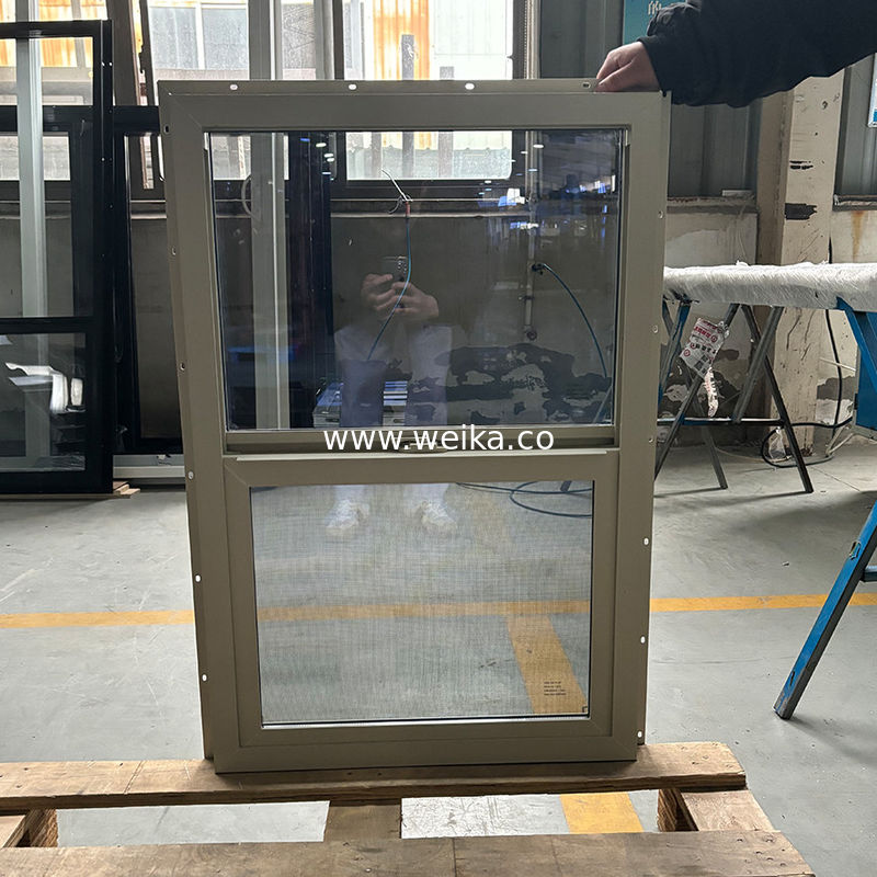 Durable Hardware And Extrusion Profiles Energy UPVC Vinyl Single Hung Windows For Residential Homes