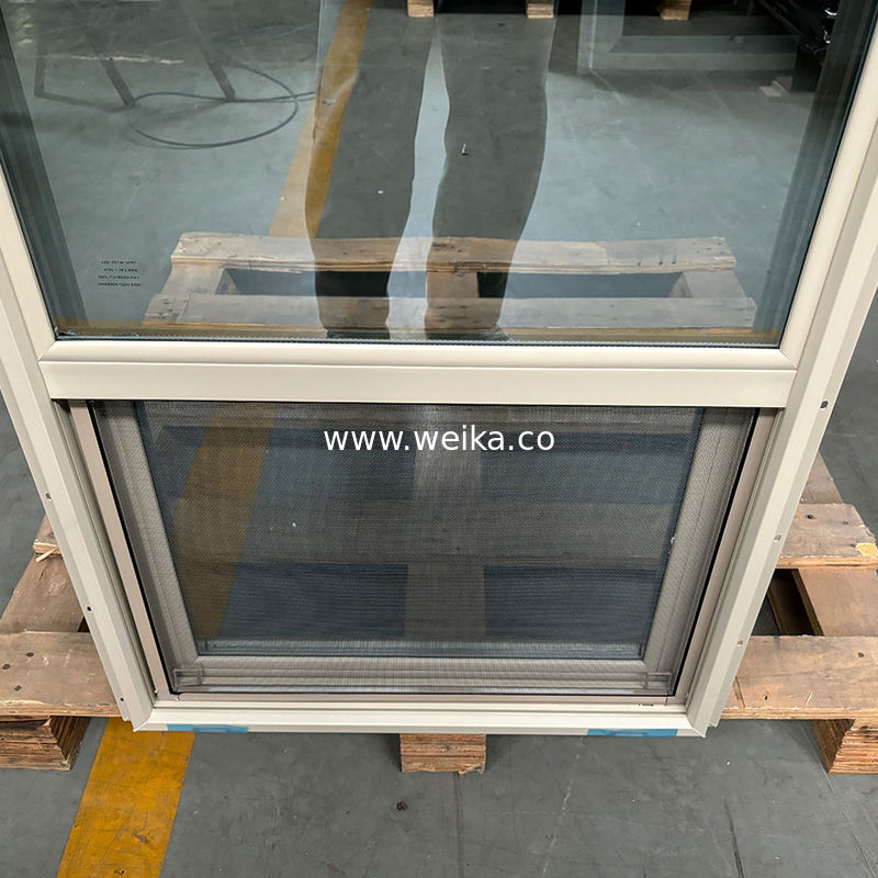 Customized Size UPVC Single Hung Window With PVC Material 1.4mm-1.8mm Thickness