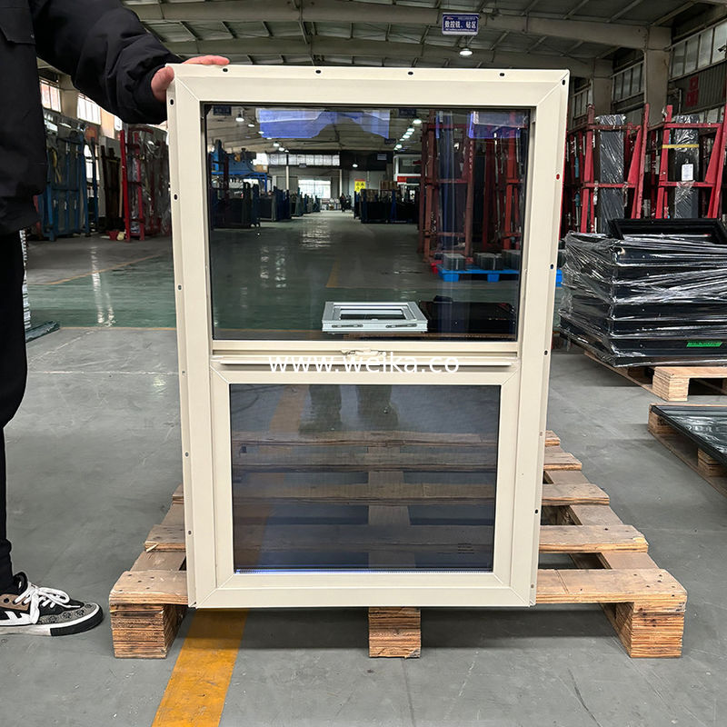 Customized Size UPVC Single Hung Window With PVC Material 1.4mm-1.8mm Thickness