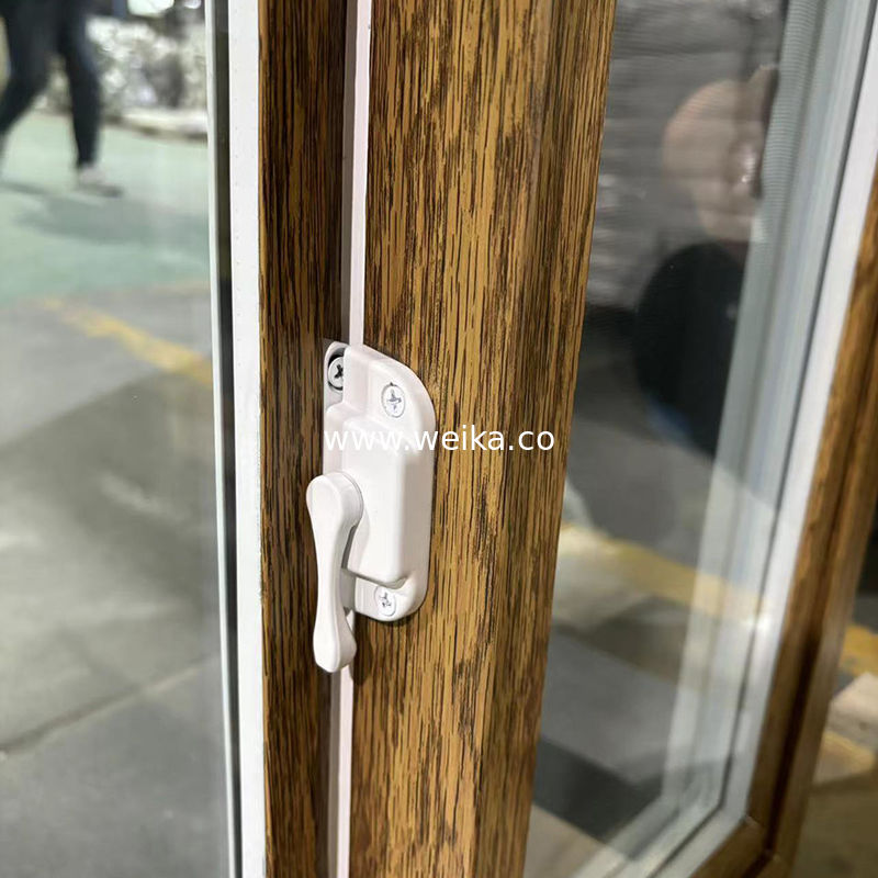UPVC Sliding Windows Woodgrain / White Two-Tone Customizable Colors & Sizes Built-in Screen OEM Manufacturer