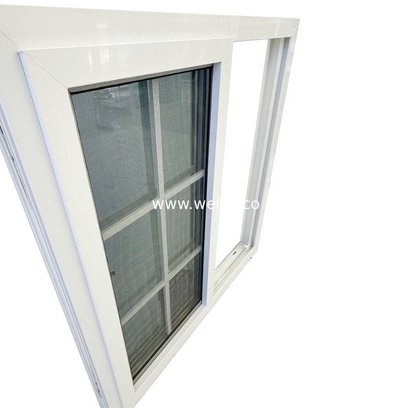 Security Conventional UPVC Sliding Windows Ultra-Smooth 80mm UPVC Twin Slider Window With Fly Screen Fiberglass