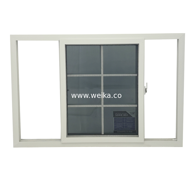 Security Conventional UPVC Sliding Windows Ultra-Smooth 80mm UPVC Twin Slider Window With Fly Screen Fiberglass