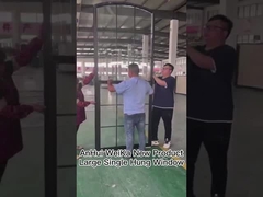 Large Curved uPVC Single Hung Window with Glass Grill