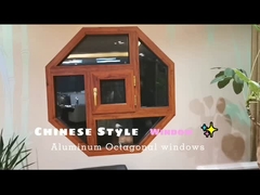 WEIKA New Design Artistic Shaped Aluminium Alloy Woodgrain Octagonal Fixed Window