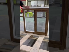American PVC Sliding Windows Custom Wood Grain Interior White Exterior Adjustable Sizes